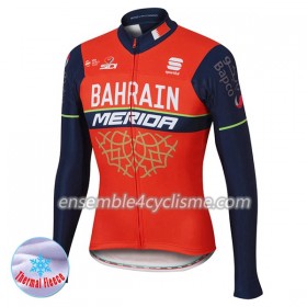 Maillot Cyclisme 2017 Bahrain Merida Hiver Thermal Fleece N001